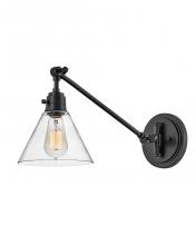 Hinkley Merchant 3690BK-CL - Medium Swing Arm Single Light Sconce