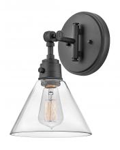 Hinkley Merchant 3691BK-CL - Medium Swing Arm Single Light Sconce