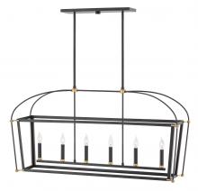 Hinkley Merchant 4054BK - Medium Six Light Open Frame Linear