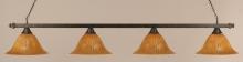 Toltec Company 804-BRZ-58319 - Four Light Bronze Tiger Glass Pool Table Light