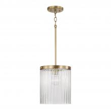 Capital 356211AD - 1-Light Pendant in Aged Brass with Clear Beveled Fluted Glass