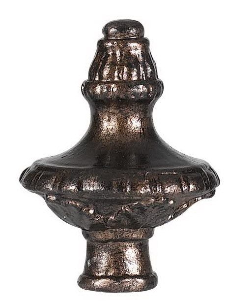 2.38" Metal Cast Finial in Rust Finish