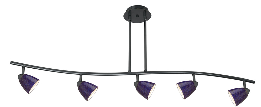 7.25-19.25" Inch Adjustable Metal Serpentine Five Light Ceiling Fixture