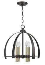 CAL Lighting FX-3713-4 - 17.5" Height Metal Chandelier in Antique Brass/Bronze Finish