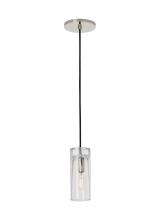 Visual Comfort & Co. Modern Collection SLPD277CN - Sean Lavin Horizon 1-light dimmable small accent pendant with polished nickel finish and glass shade