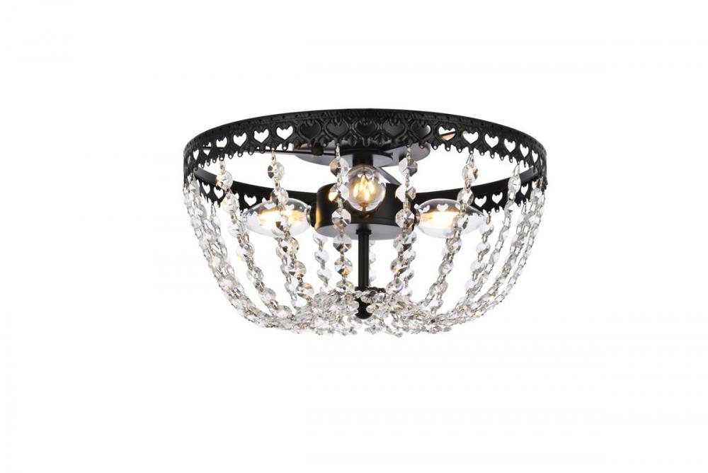 Kylie 14 Inch Flush Mount in Black