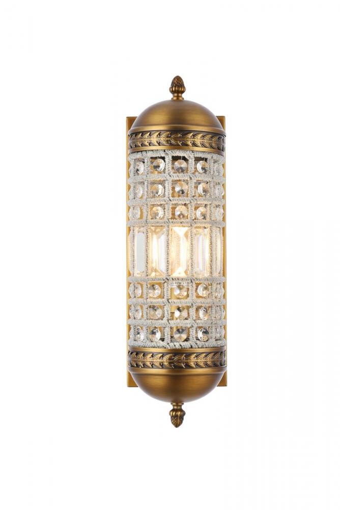 Olivia 1 light French Gold Wall Sconce Clear Royal Cut Crystal