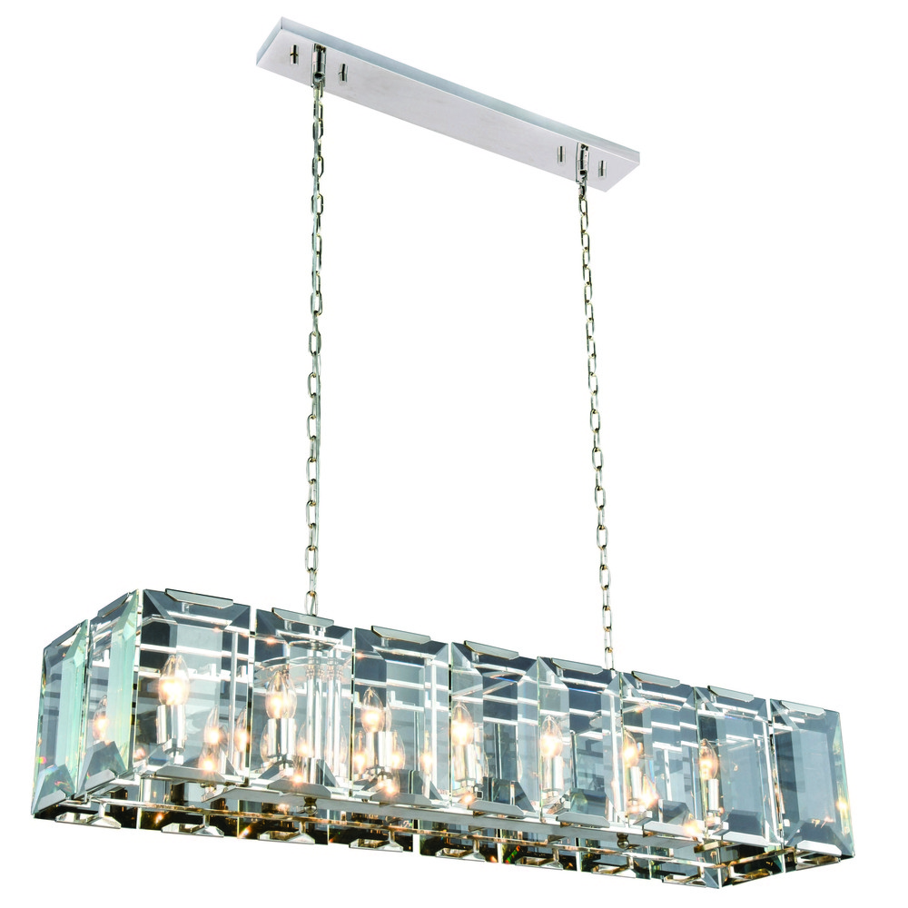 Monaco 16 light polished Nickel Chandelier Clear Glass Crystal