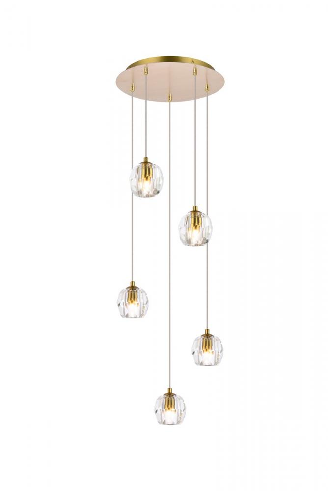 Eren 5 Lights Gold Pendant