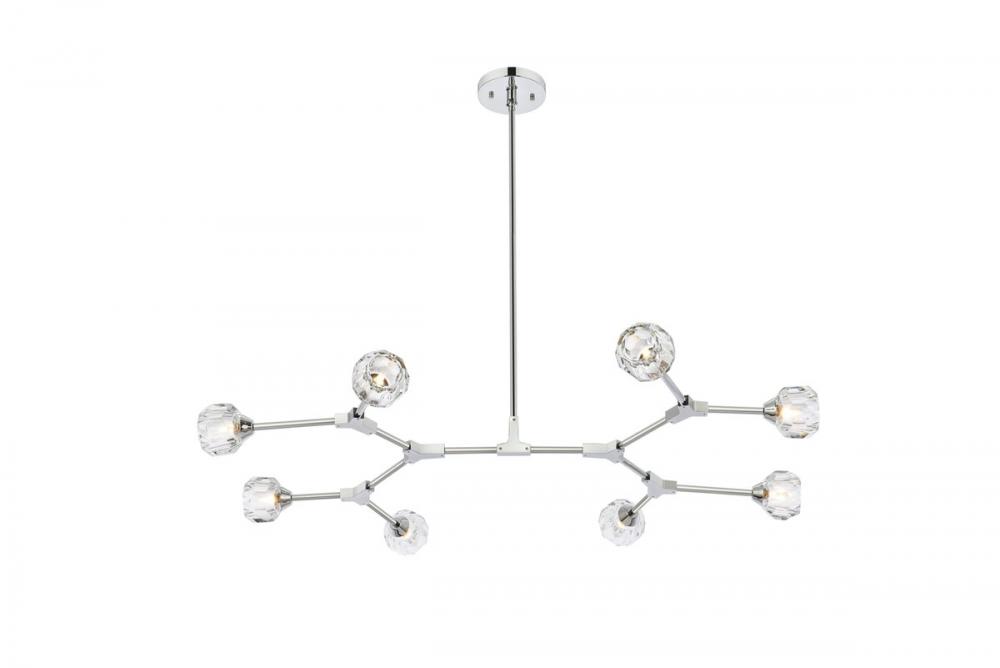 Zayne 8 Light Pendant in Chrome