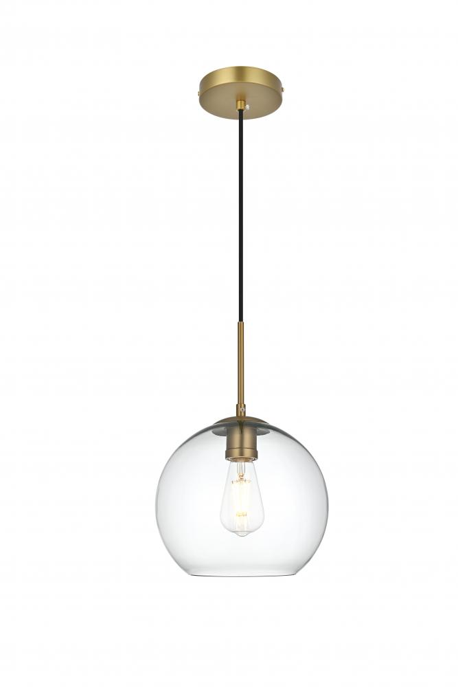 Baxter 10 Inch Pendant Clear Shade in Satin Gold