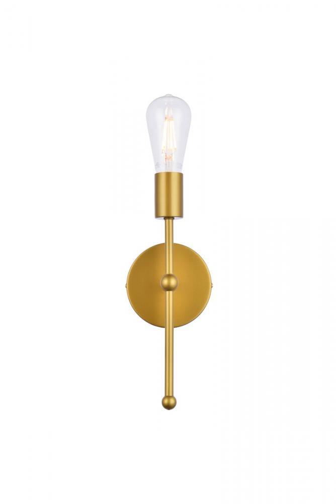 Keely 1 light brass wall sconce