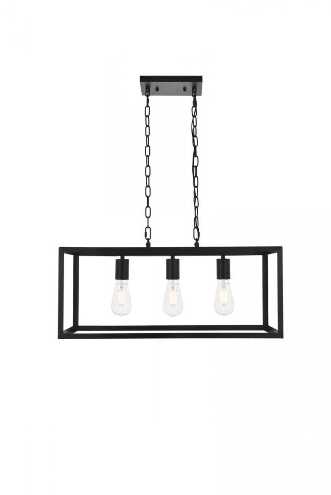 Resolute 3 light black Pendant