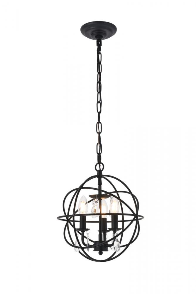 Wallace 3 Light Matte Black Pendant