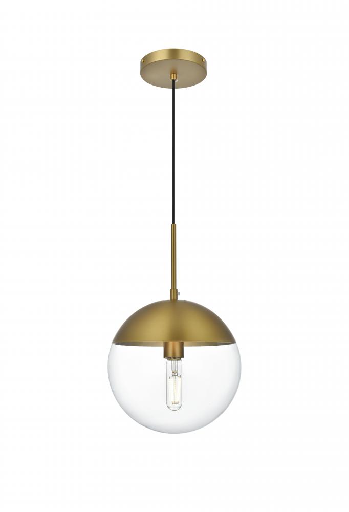 Eclipse 10 Inch Pendant Clear Shade in Chrome