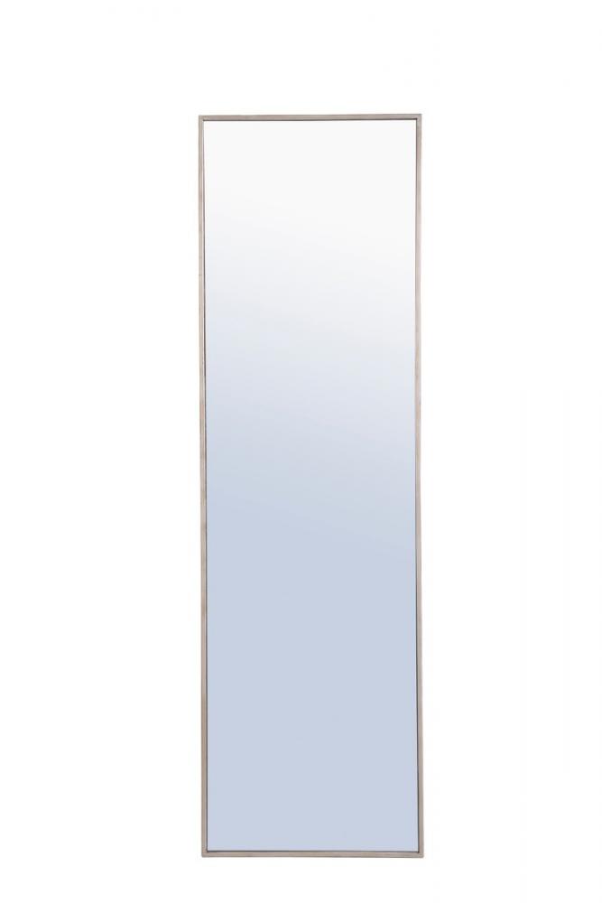 Metal Frame Rectangle Mirror 18 Inch Silver