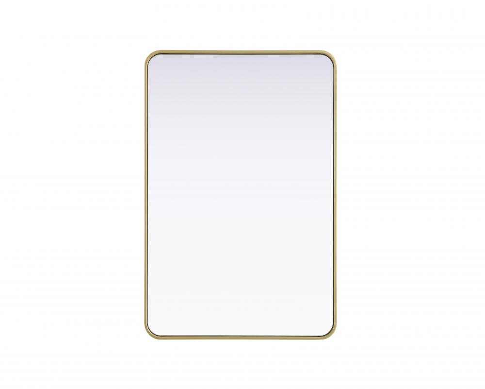 Contour Metal Rectangle Mirror 28x42 in Brass