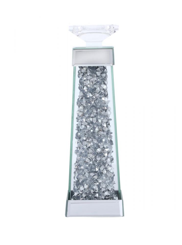 Sparkle 4.7 in. Contemporary Silver Crystal Candleholder