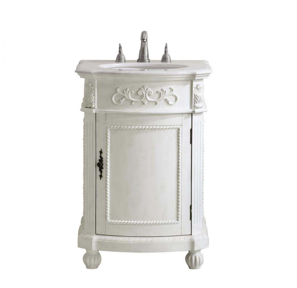 24 In. Single Bathroom Vanity Set in Antique White