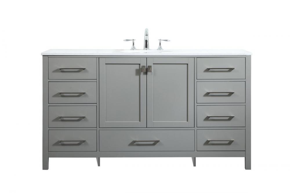 60 inch Single bathroom vanity in grey