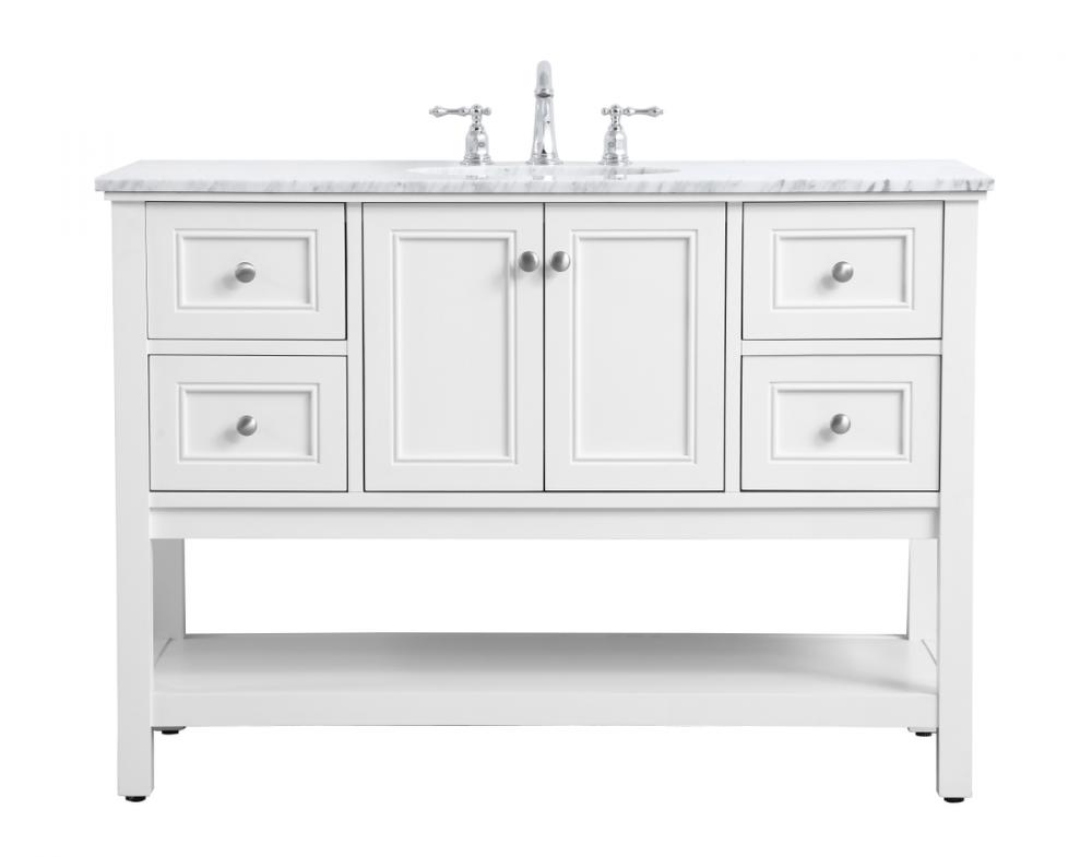 48 in. Single bathroom vanity set in White