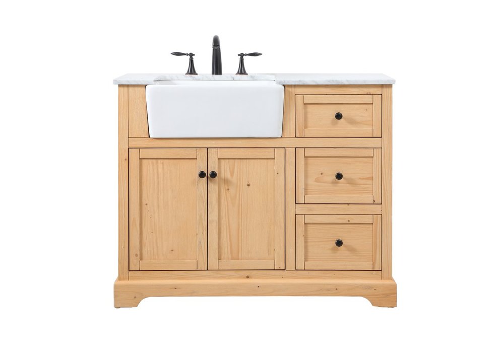 42 Inch Single Bathroom Vanity in Natural Wood