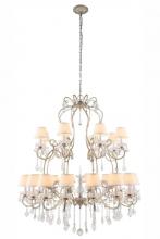 Elegant 1471G44SL - Diana 24 Light Vintage Silver Leaf Chandelier Clear Royal Cut Crystal