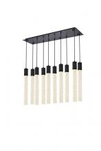 Elegant 2066D42BK - Weston 10 Lights Pendant in Black