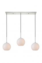 Elegant LD2237C - Baxter 3 Lights Chrome Pendant With Frosted White Glass