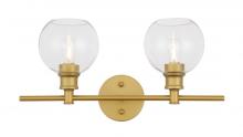 Elegant LD2314BR - Collier 2 light Brass and Clear glass Wall sconce