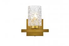 Elegant LD7025W7BR - Cassie 1 light bath sconce in brass with clear shade