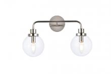 Elegant LD7033W19PN - Hanson 2 lights bath sconce in polished nickel with clear shade