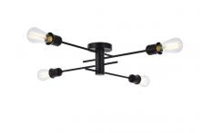 Elegant LD7050F26BK - Xavier 4 Lights Flush Mount in Black