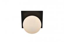 Elegant LD7304W7BLK - Jillian 1 light Black and frosted white Bath Sconce