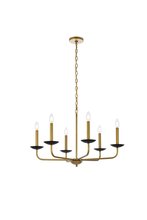 Elegant LD812D30BRK - Cohen 30 Inch Pendant in Black and Brass