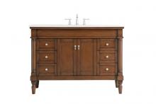 Elegant VF13048WT-VW - 48 inch Single Bathroom vanity in Walnut with ivory white engineered marble