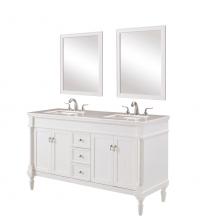 Elegant VF13060DAW - 60 In. Single Bathroom Vanity Set In Antique White