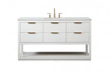 Elegant VF19260WH - 60 Inch Single Bathroom Vanity in White