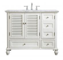 Elegant VF30542AW - 42 Inch Single Bathroom Vanity in Antique White