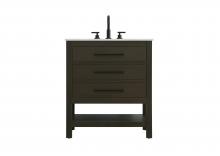 Elegant VF60530MMB - 30 inch Single Bathroom Vanity in Mocha Brown