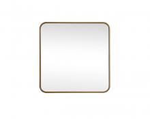 Elegant MR802424BR - Soft corner metal square mirror 24x24 inch in Brass